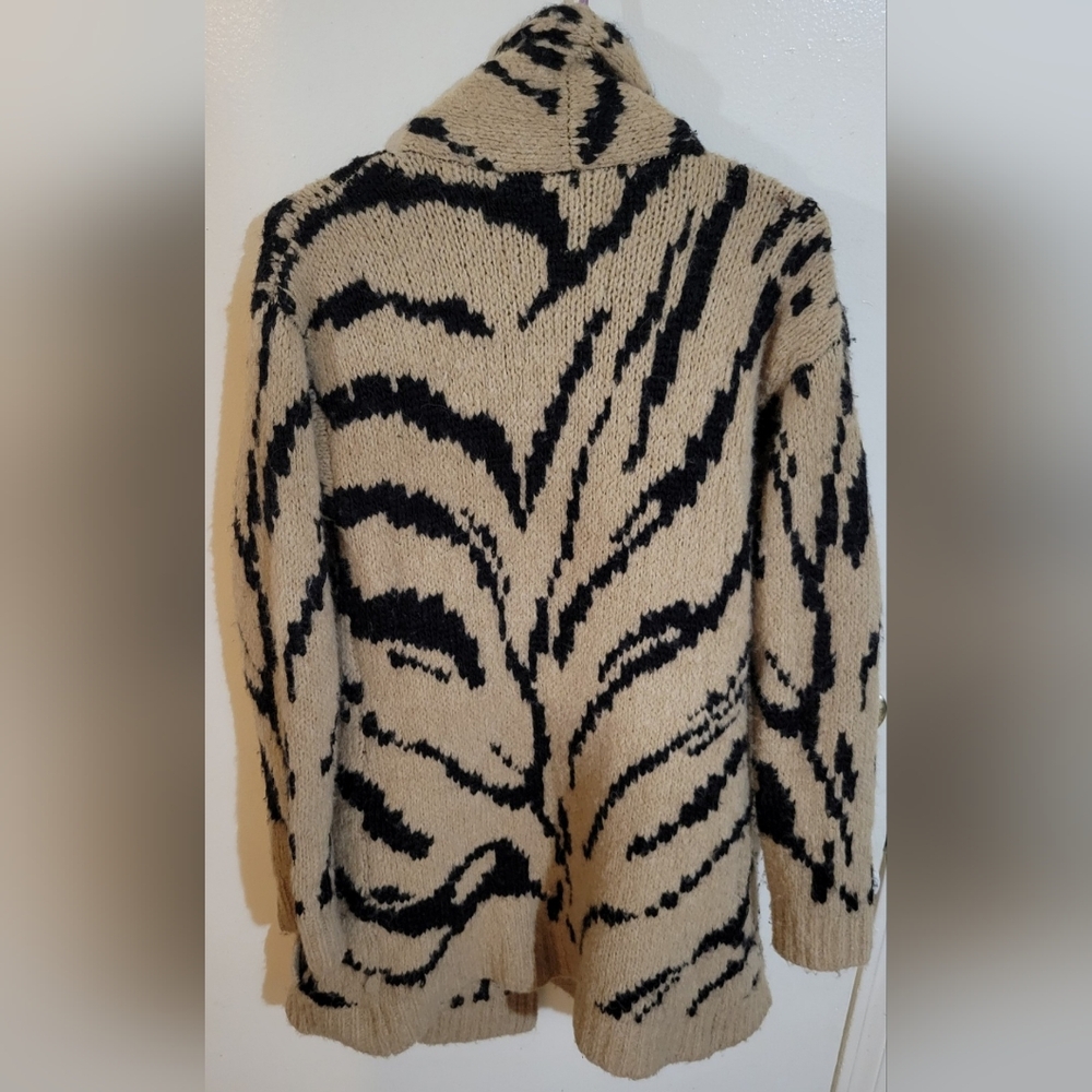 Juicy Couture Animal Print Striped Thick Wool Cardigan Sweater Size XS/S - Picture 5 of 6